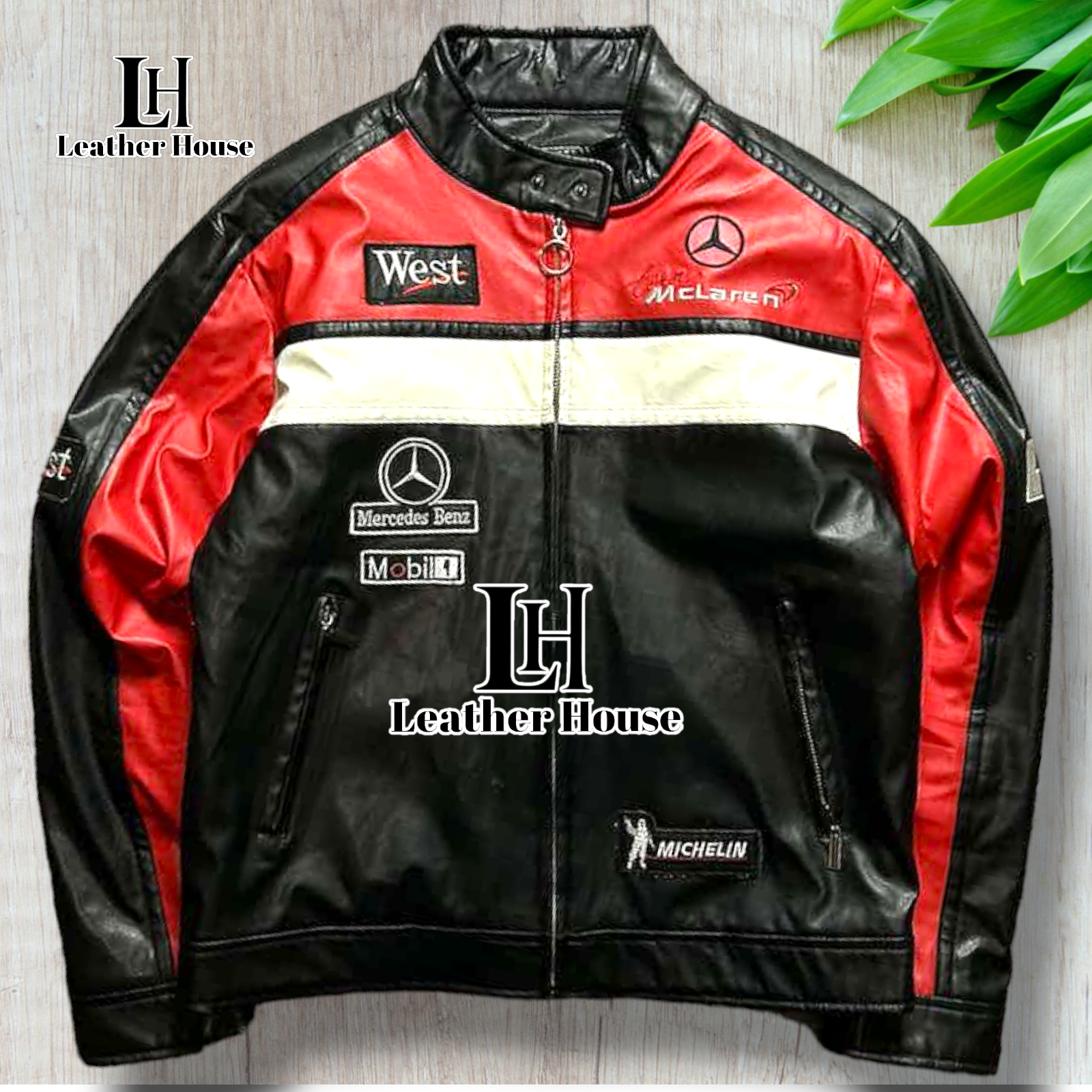 Mercedes Leather Jacket Vintage Mercedes Racing Jacket Biker