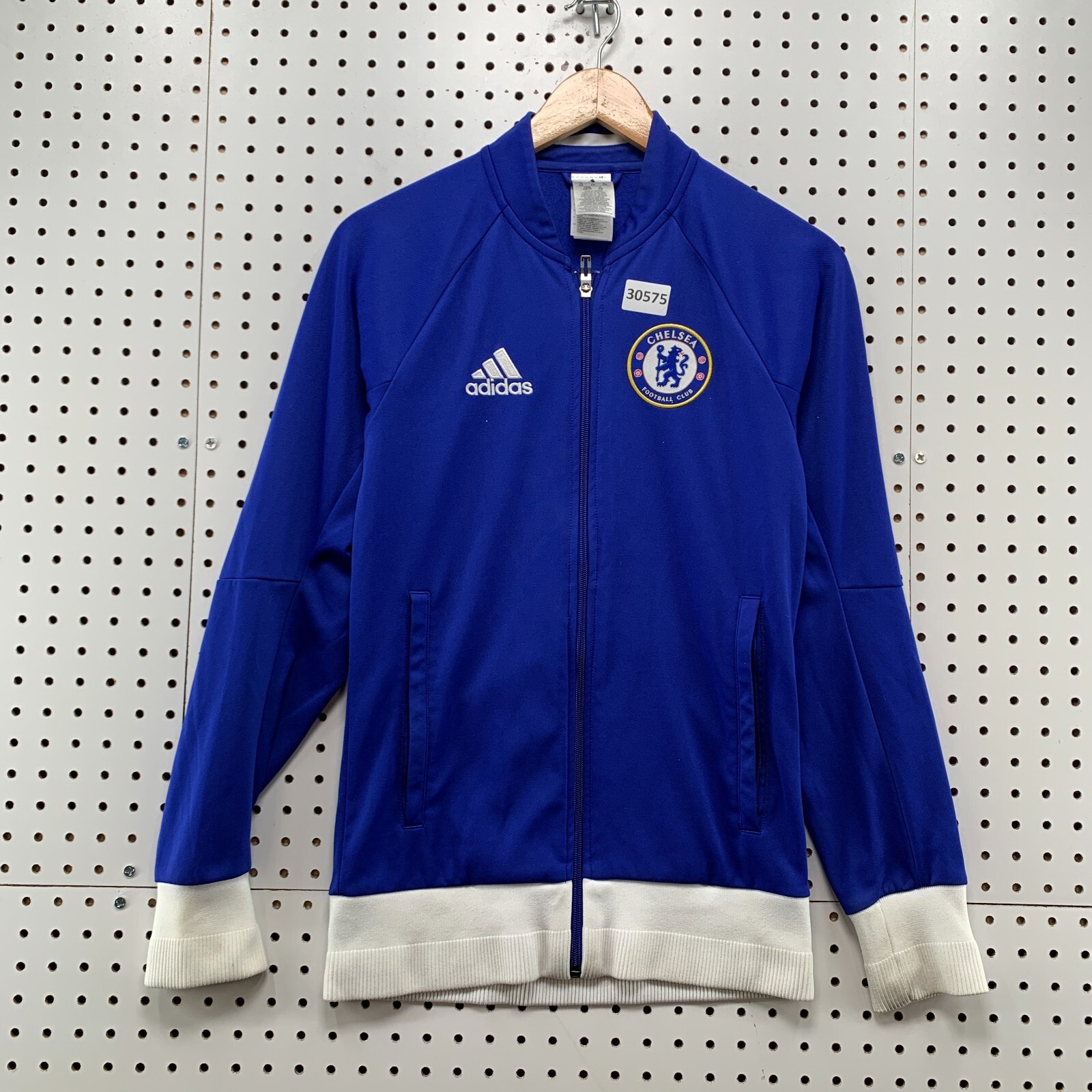 Chelsea FC Futbol Soccer Track Jacket Mens XS Blue Full Zip Adidas