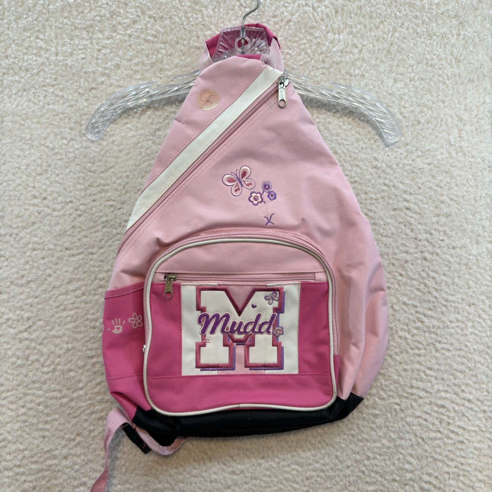 Y2K Vintage Mudd One Shoulder Cross Body Backpack Pink Sporty