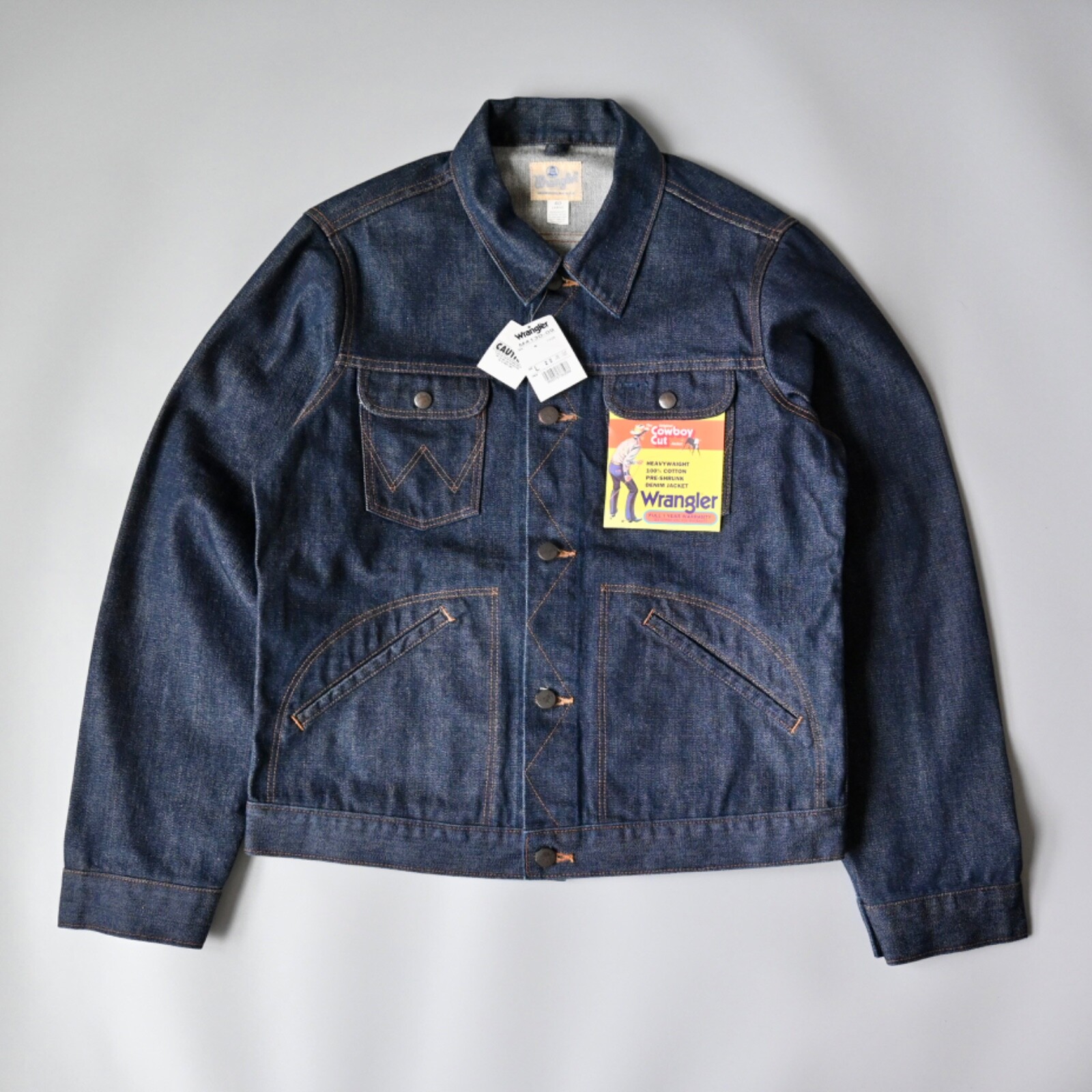DEADSTOCK, 1999 Wranger 124MJ type rigid denim trucker jacket made