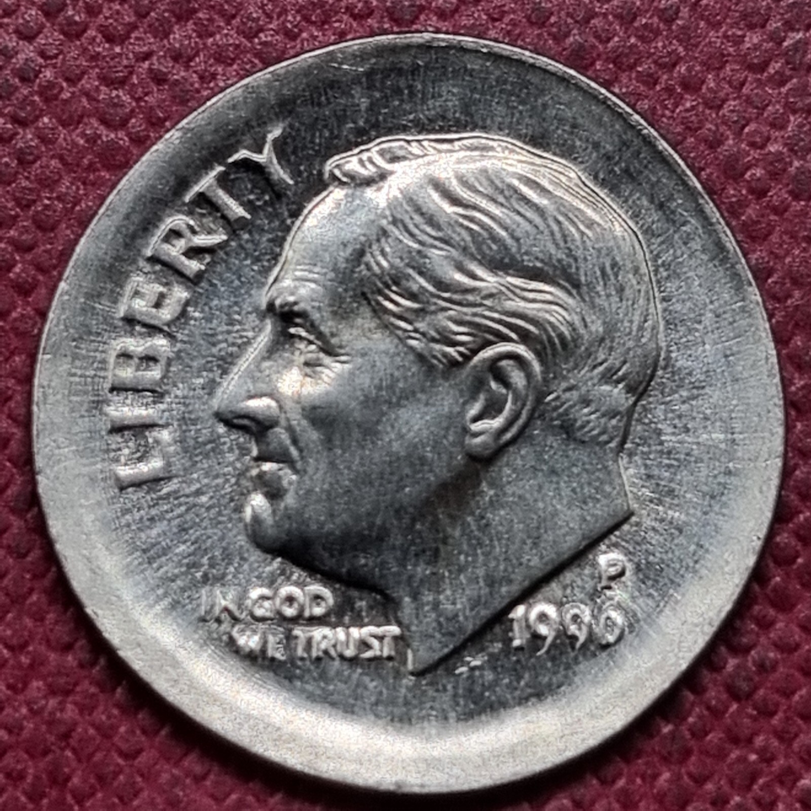 1996 P Roosevelt Dime ERROR - Broadstruck 10c High Grade BU #79100