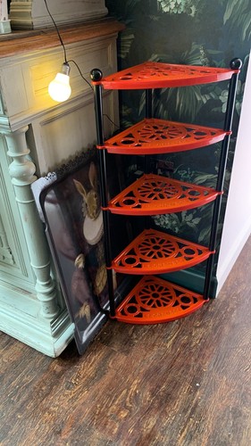 Le Creuset 5 tier pot stand Orange Display shelf Enamel New Boxed
