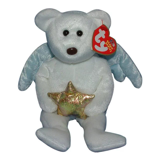 Ty Beanie Baby💜STAR THE ANGEL BEAR (GOLD STAR) 8.5