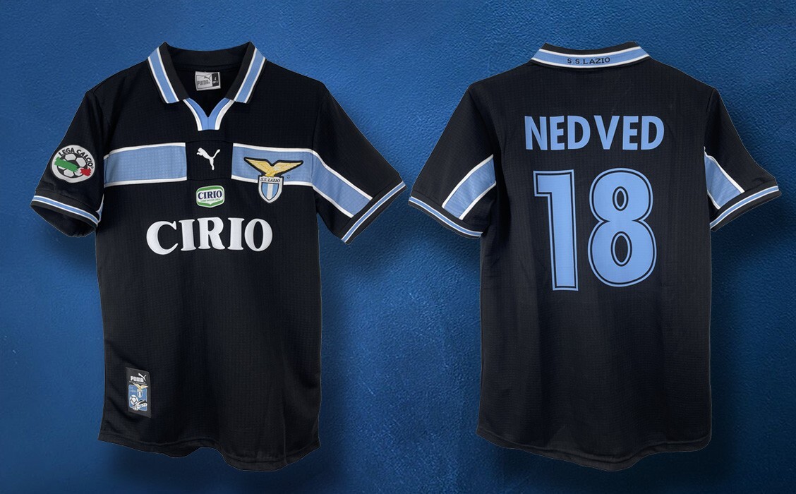 S.S. LAZIO 1998 SHORT SLEEVE AWAY JERSEY WITH SERIE A PATCH