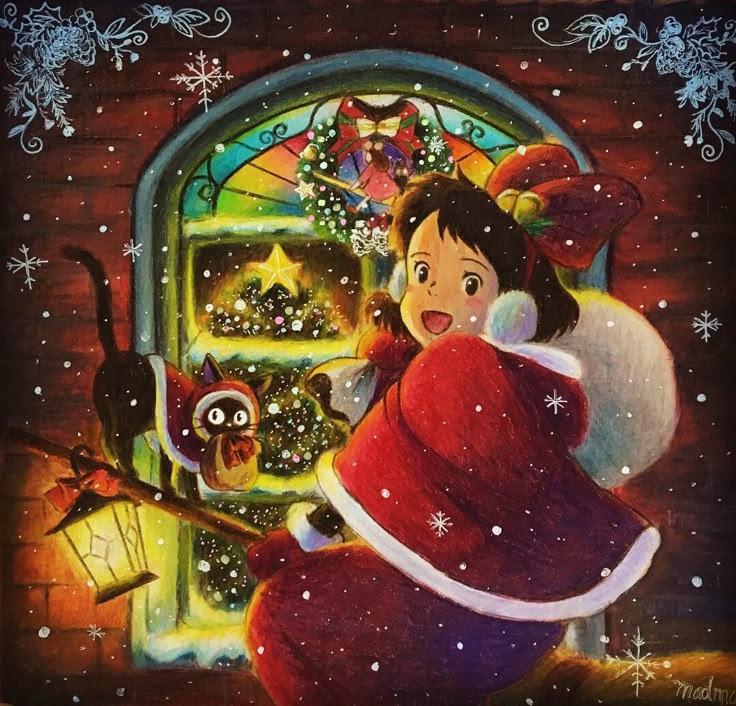 ghibli #kiki #christmas＃colorpencil #illustration #イラスト