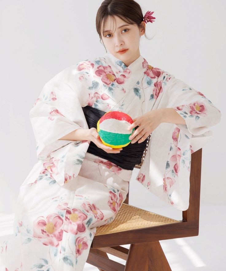 2024 浴衣5点セット(ゆかた・作り帯・下駄・着付けマニュアル・腰ひも)