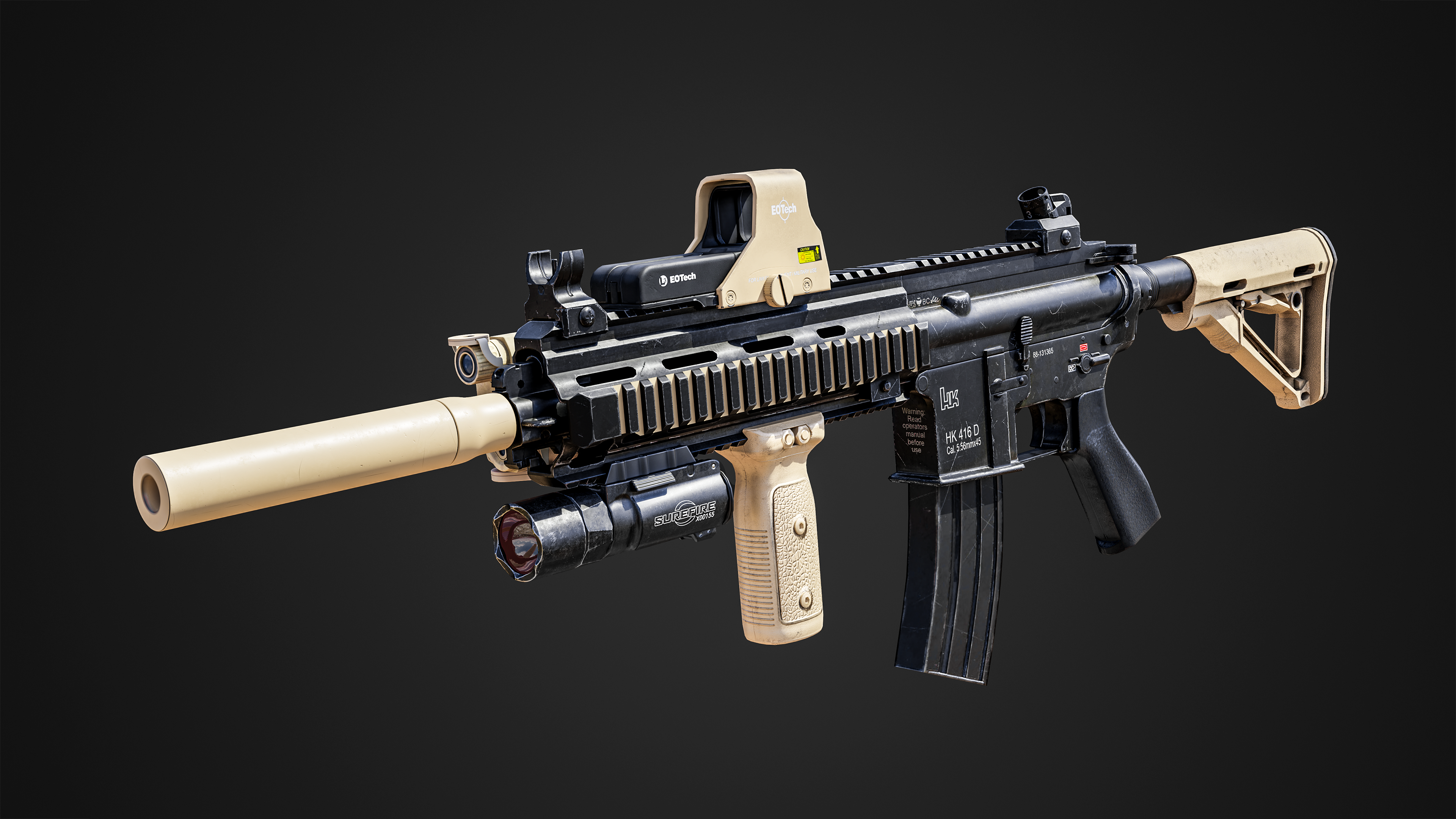 HK416 - タクティクールなセットアップ : r/blender