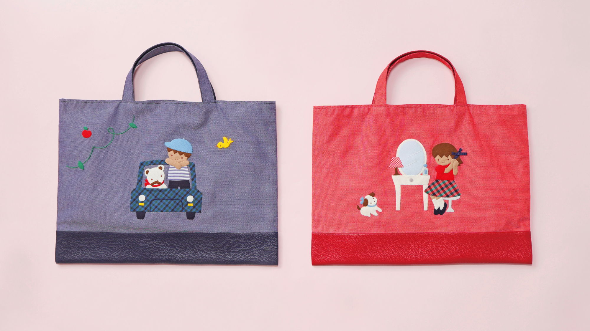 長く、大切に。 手刺しゅうのデニムバッグが本革にアップデート