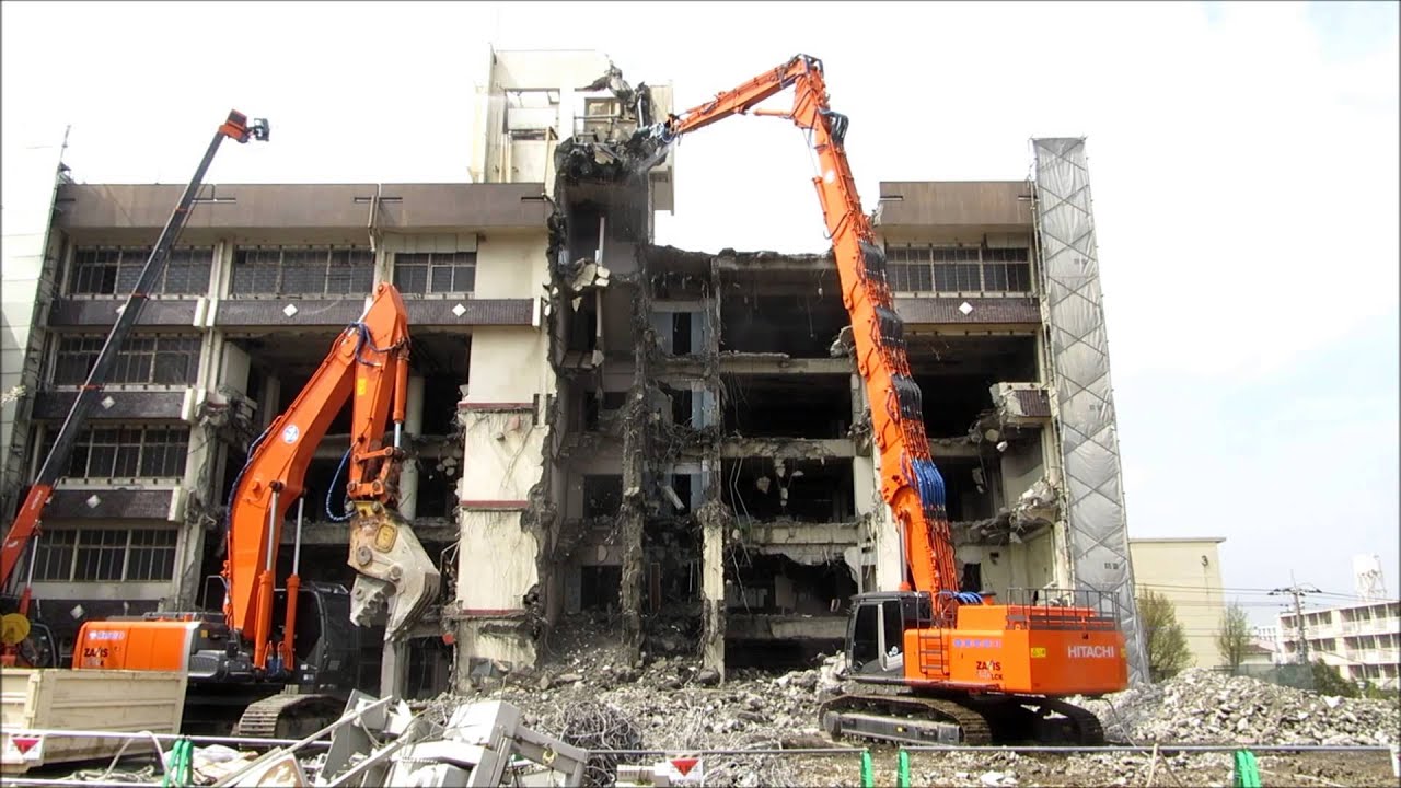 ZX480LCK-3 Long boom 【日立建機】 - YouTube