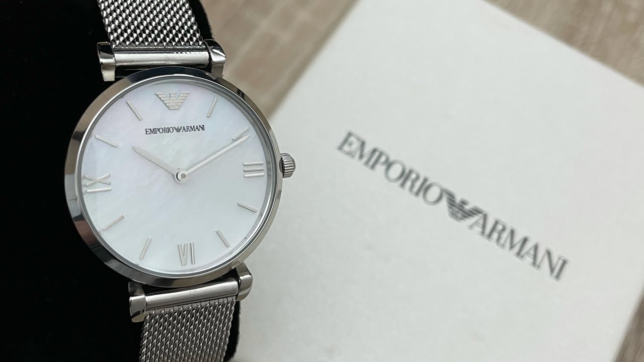 Emporio Armani Gianni T-bar Silver Stainless Steel Ladies Watch