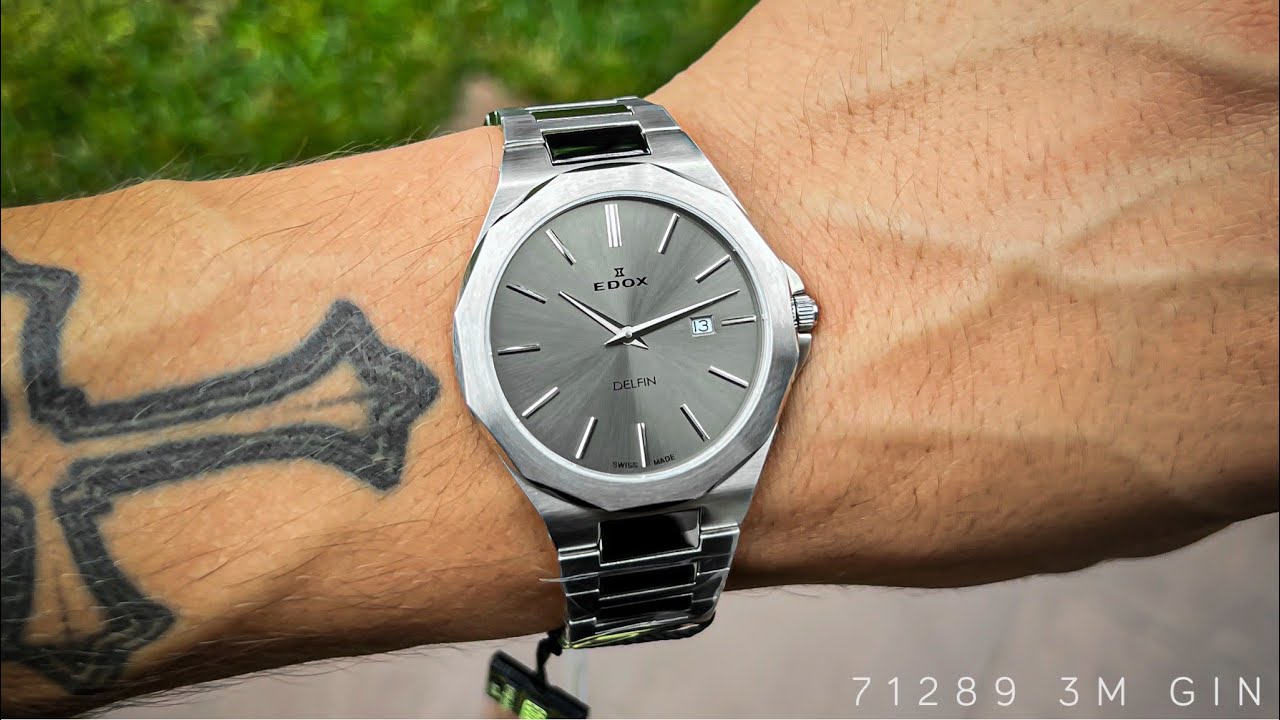 EDOX Delfin Grey Dial Quartz 71289 3M GIN - YouTube