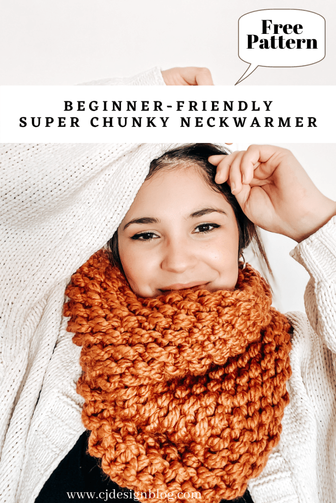 Make it in 1-hour neckwarmer, easy beginner-friendly knit pattern