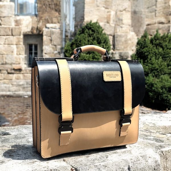 Black bridle and Tan leather Briefcase 43.15 – Marcellino NY