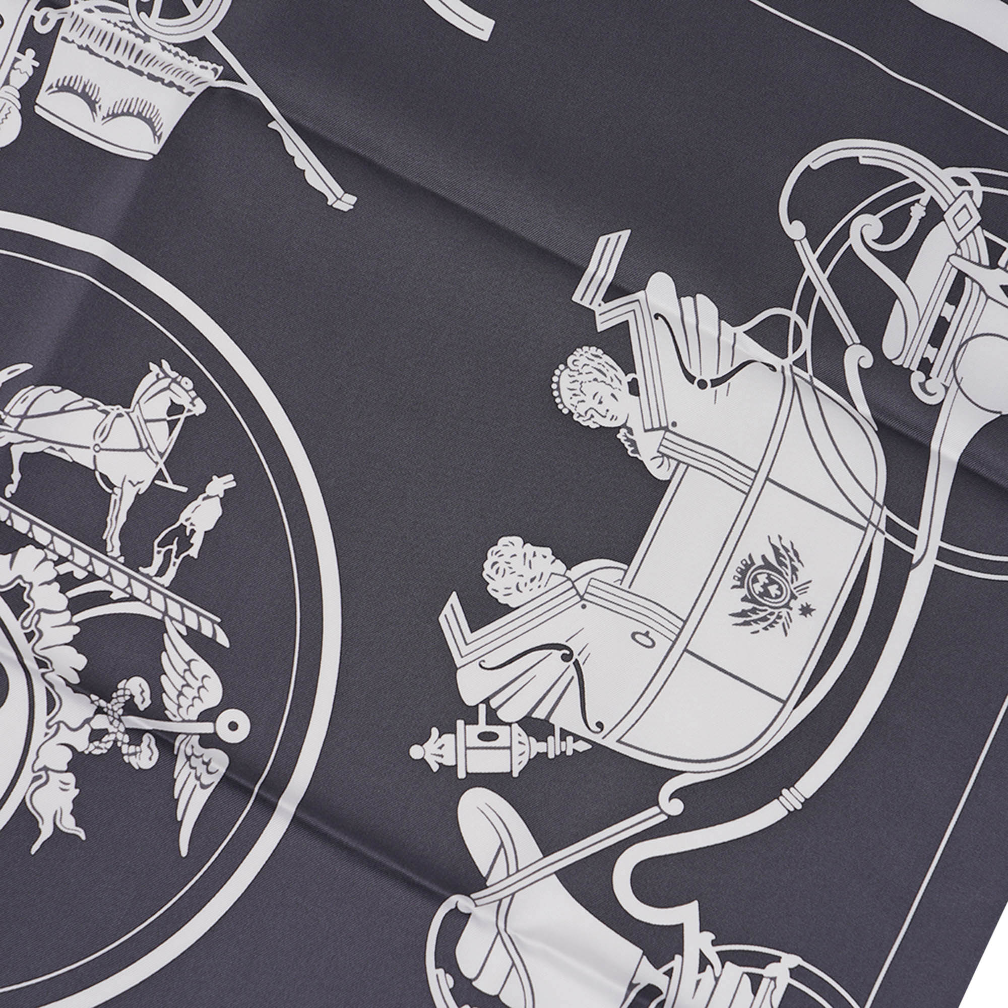 Hermès Ex-Libris Fringe Silk Scarf Gris Blanc | Mightychic