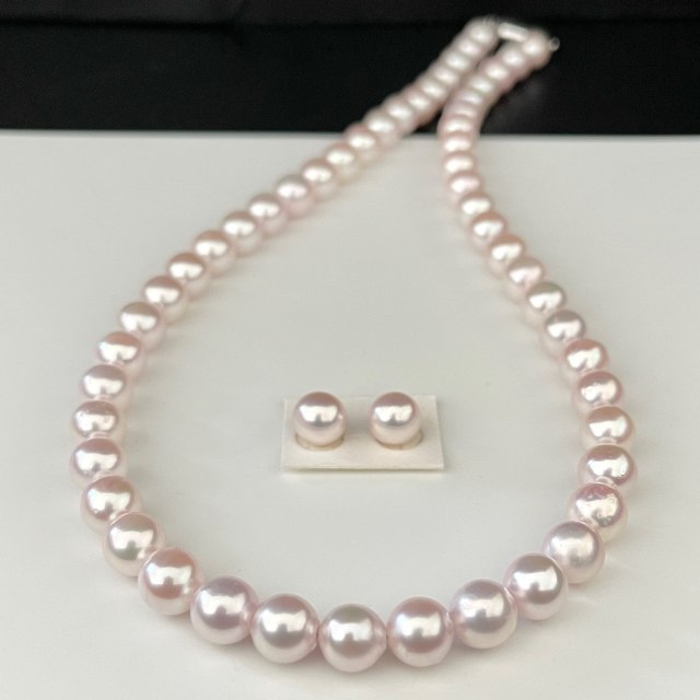 アコヤ真珠ネックレス7.5-8.0㎜特価品ピンク系鑑別書付き ｜ 真珠