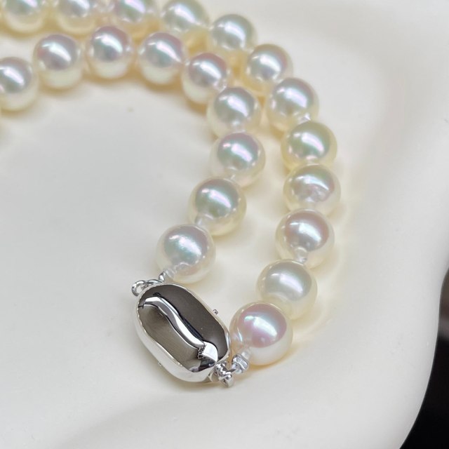 アコヤ真珠ネックレス8.0-8.5㎜クリーム系テリ巻重視お値打ち特別
