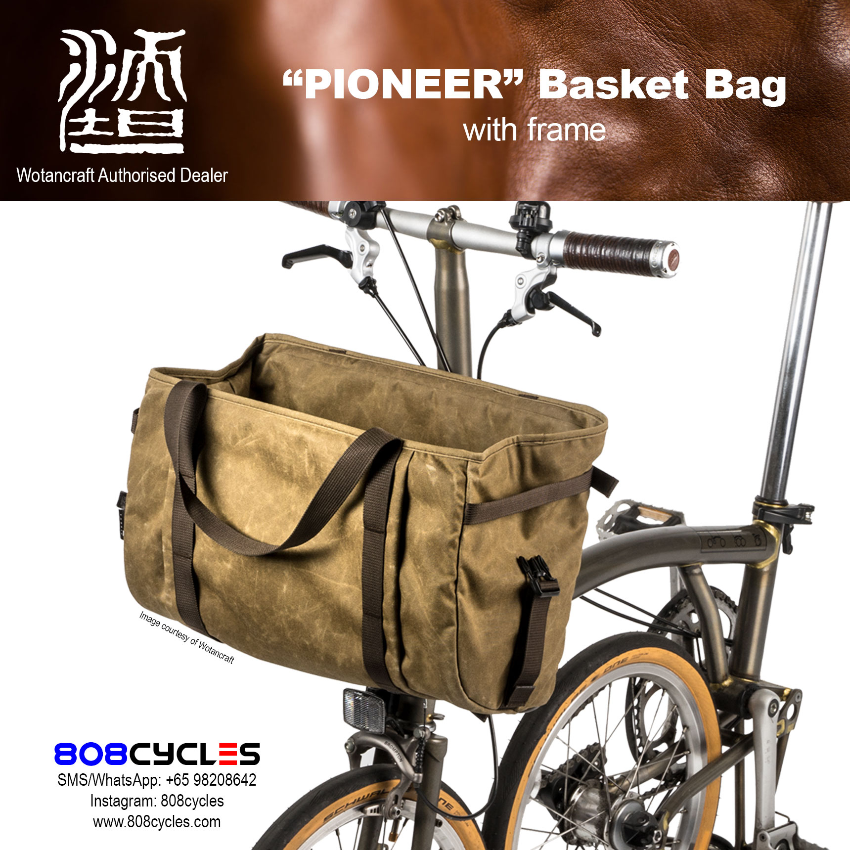 Wotancraft “Pioneer” Basket Bag for Brompton – 808 Cycles