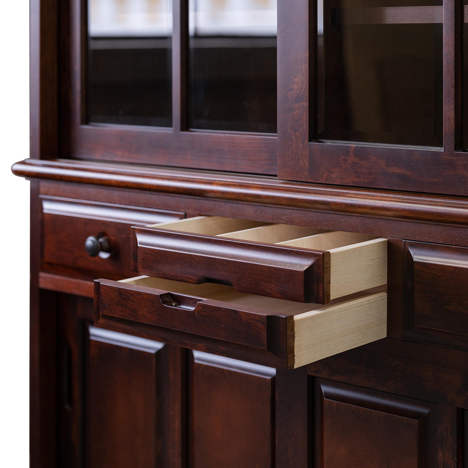 北海道民芸家具 国産家具 W 90cm 食器棚 キャビネット ガラス棚