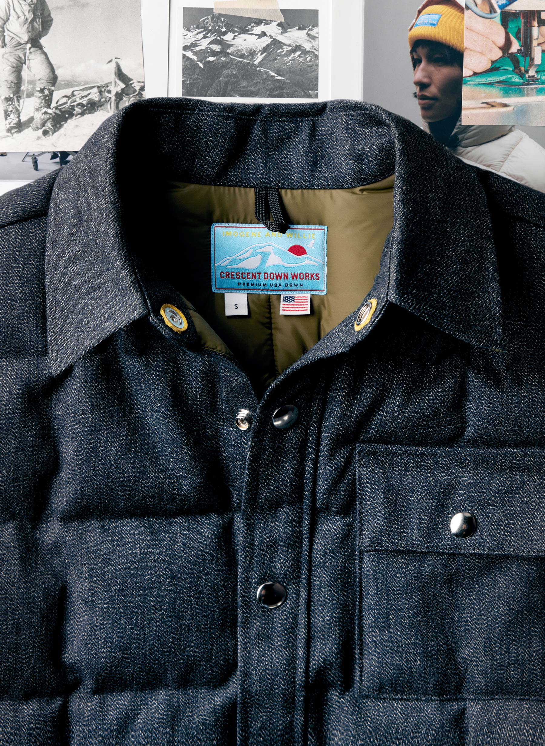 i+w x crescent down works quilted jaspe jacket – imogene + willie