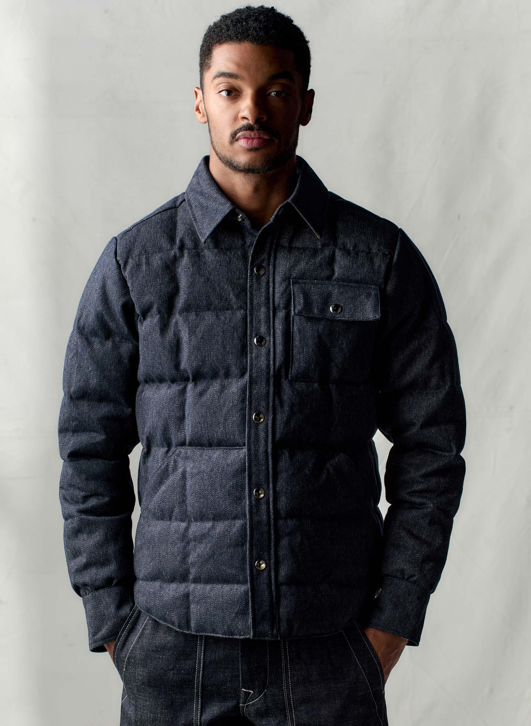 i+w x crescent down works quilted jaspe jacket – imogene + willie