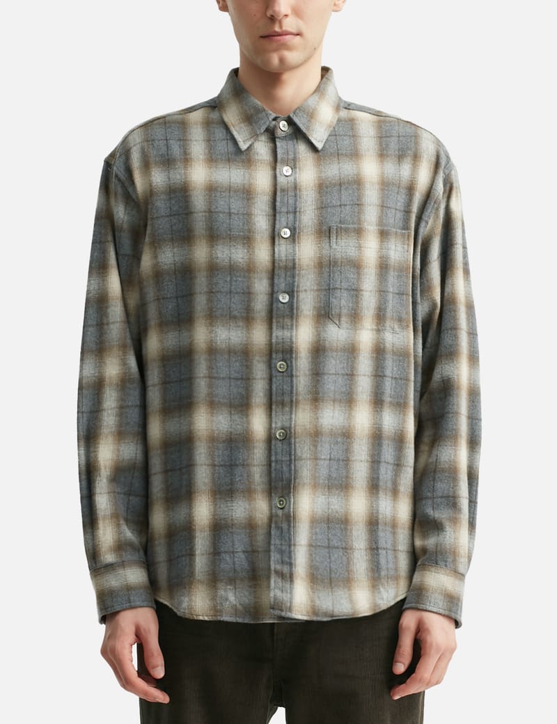 COOR - Ombre Flannel One Pocket Checkered Shirt | HBX
