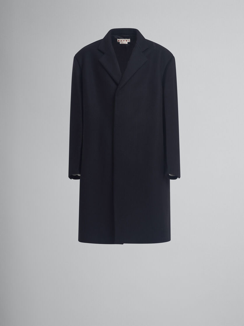 Marni BLACK WOOL OVERSIZED COAT | REVERSIBLE