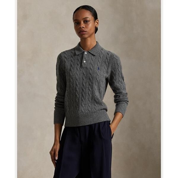 ケーブルニット ウールカシミヤ ポロ セーター | ポロ ラルフ ローレン
