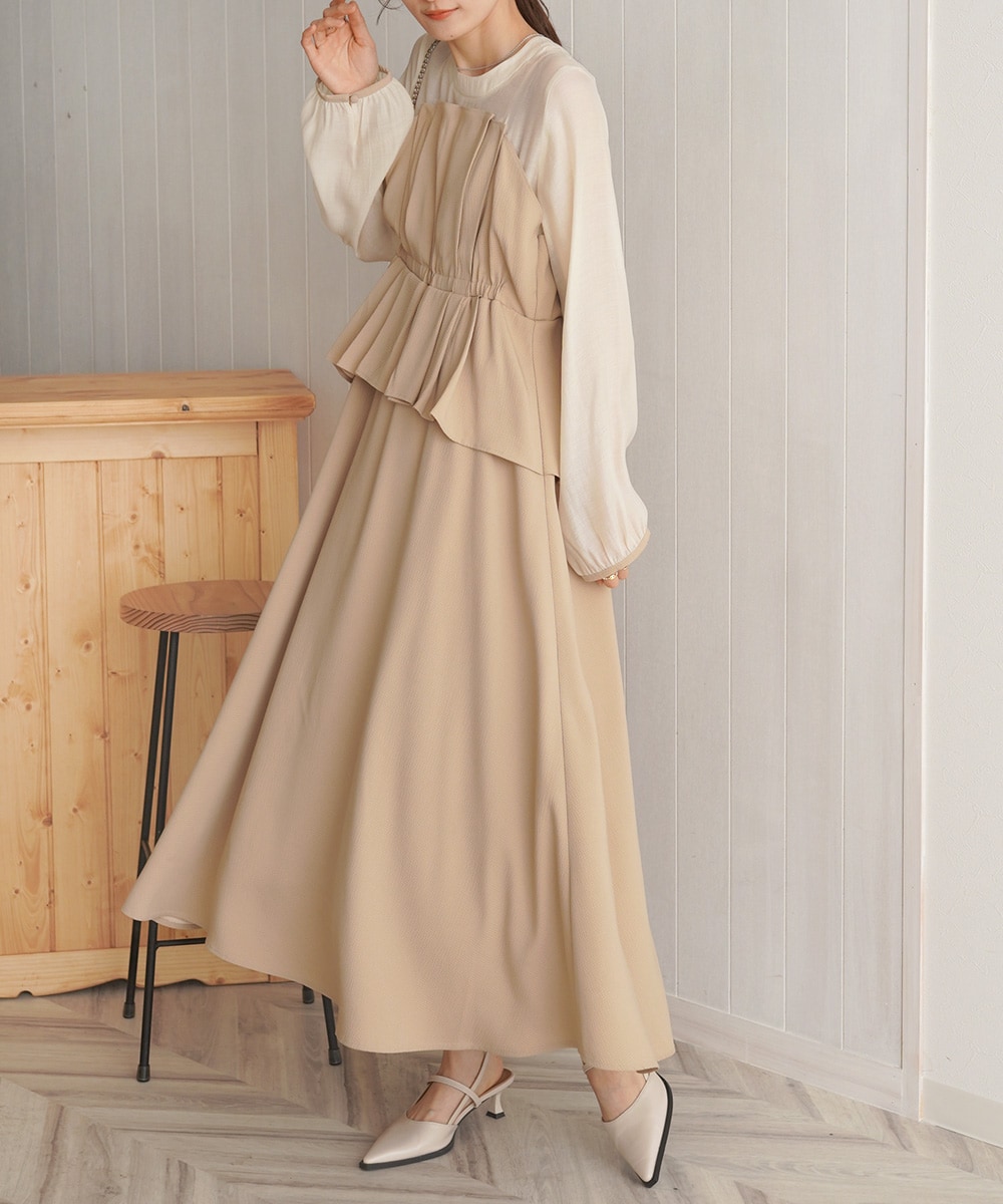 オケージョンドレス/結婚式/2サイズ展開インナー付き/裏地付き