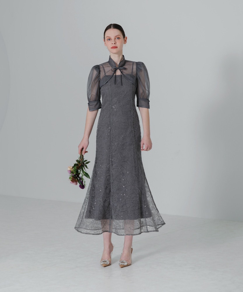 スパンコールボタニカルマーメイドケープボレロ付きキャミソール2way