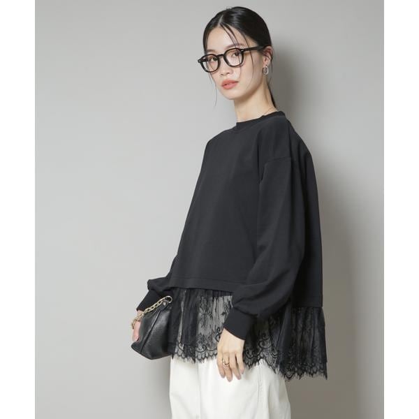 裾レースコンビペプラムカットトップス | ナノユニバース(NANO