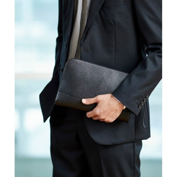 冠婚葬祭】ブラックレザー クラッチバッグ | タケオキクチ(TAKEO