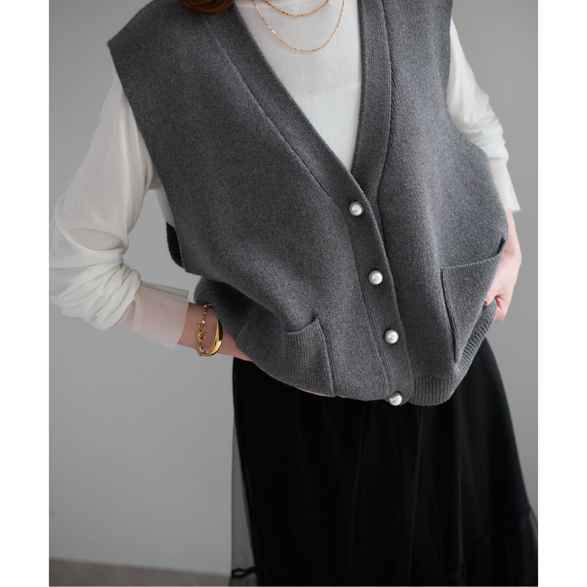 パールニットベスト | スローブ イエナ(SLOBE IENA) | マルイウェブ