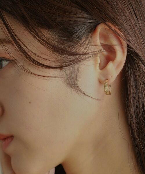 K18ミラーカット7連 フープピアス （ピアス・イヤリング）｜COCOSHNIK