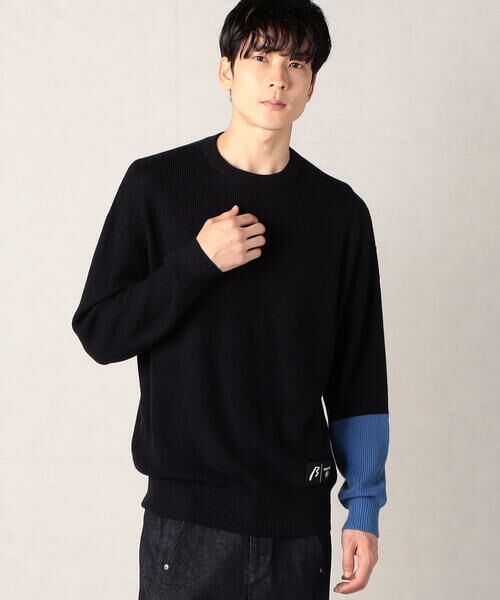 セール】 片畦(かたあぜあみ）バイカラーニット （ニット・セーター