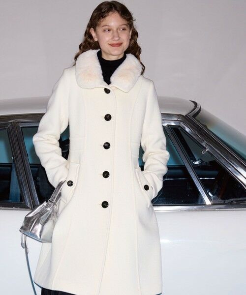 セール】 ファインウールダブルビーバースタンドカラーコート （その他