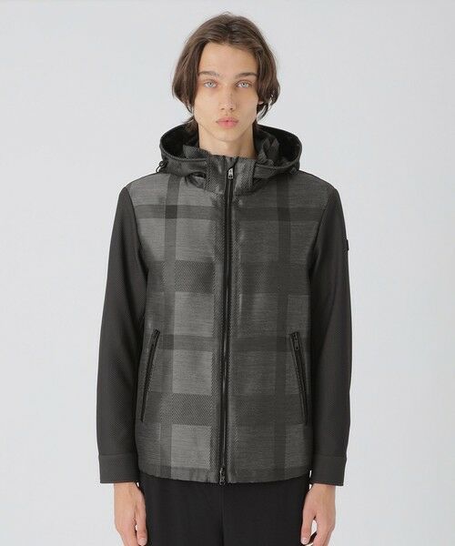セール】 【BLACK lab.】シャドーチェックハイブリッドパーカー