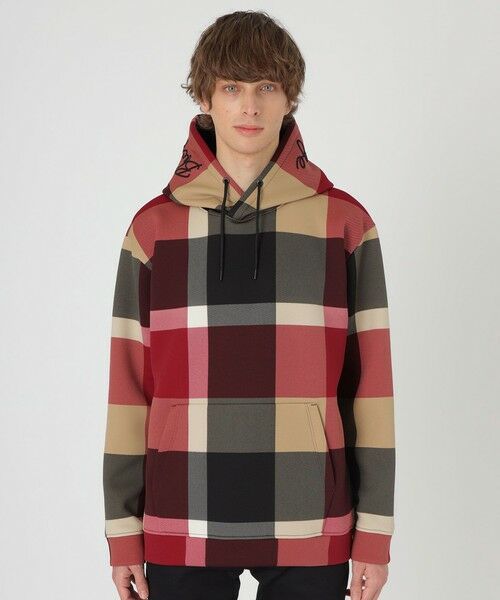 店舗限定】フードロゴクレストブリッジチェックフーディー