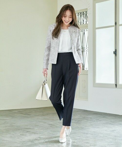 セール】 ツイードミックスジャケット （ノーカラージャケット）｜ANY