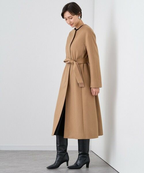 セール】 カシミヤノーカラーベルトコート （トレンチコート）｜ANAYI