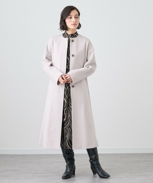 セール】 カシミヤノーカラーベルトコート （トレンチコート）｜ANAYI