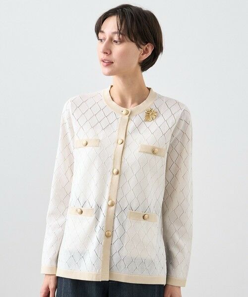 セール】 プレイドパターンバイカラー カーディガン （カーディガン