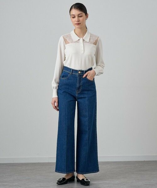 セール】 ストレッチデニムワイドパンツ （デニムパンツ）｜ANAYI