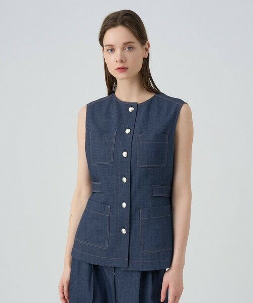 セール】 【セットアップ対応商品】オックスストレッチポケットジレ