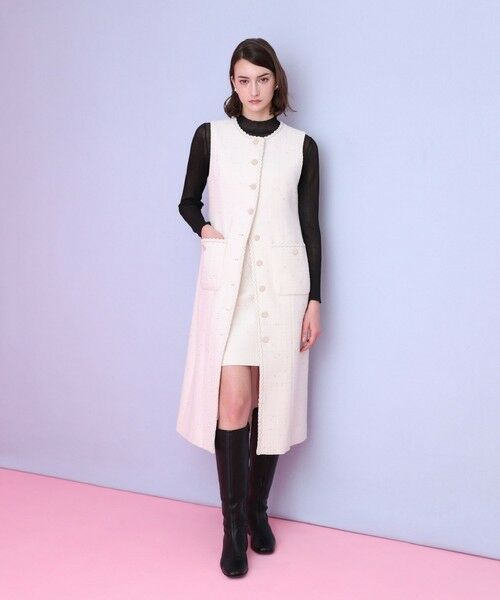 セール】 ラメスラブツイードジレワンピース （ドレス）｜ANAYI