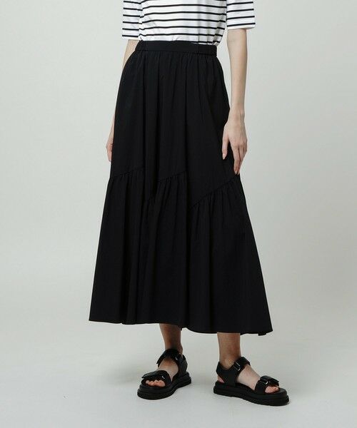 セール】 バイヤス切替ギャザースカート （ロング・マキシ丈スカート