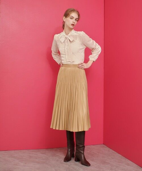 セール】 【LOULOU WILLOUGHBY】レザーライクプリーツスカート