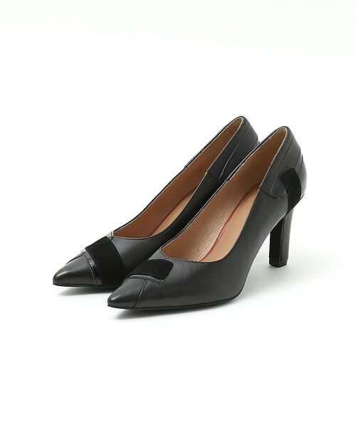 セール】 ポインテッドパッチワーク8cmヒールパンプス （パンプス