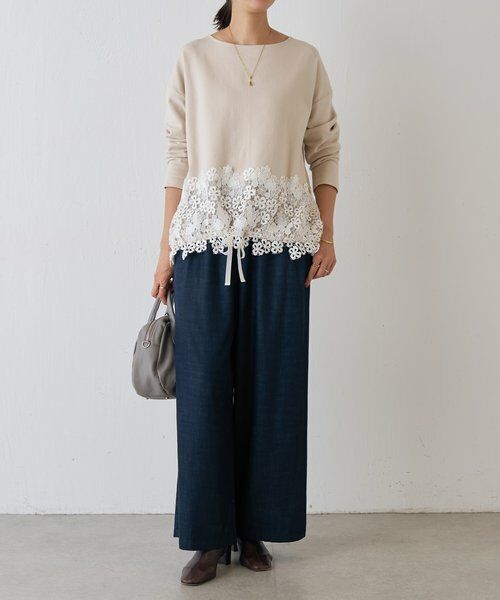 裾レースコットンカットソー （カットソー）｜BEARDSLEY / ビアズリー