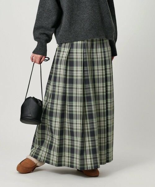 セール】 チェック プリーツロングスカート （ロング・マキシ丈