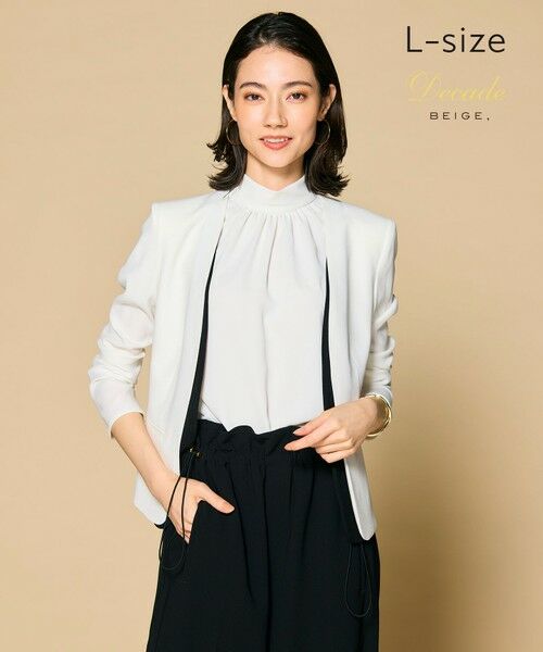 L-size】CINDY / ダブルカラージャケット （ノーカラージャケット